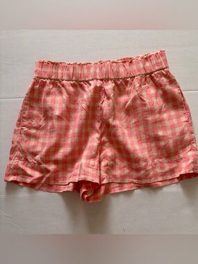 Lou &Gret Pink and Cream Gingham Pull On Shorts
